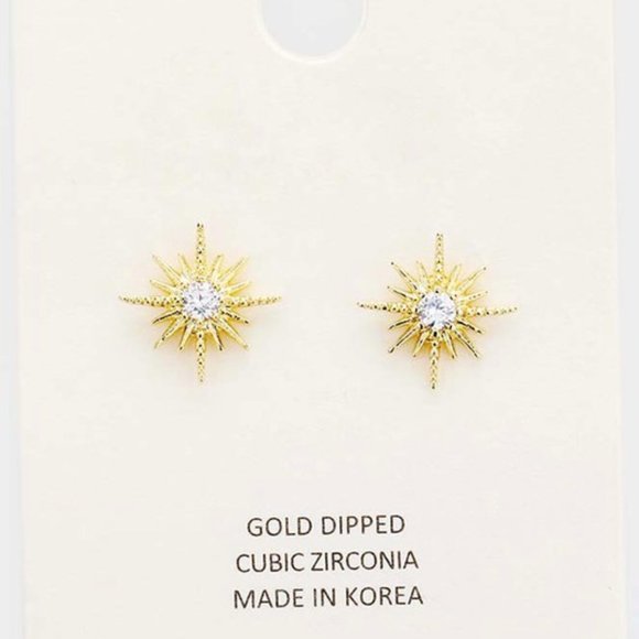 The Wild Clover Jewelry - 1 LEFT!! GOLD DIPPED SUN STUD EARRINGS